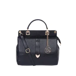 Teakwood Leathers Black Solid Medium Satchel Handbag-picture-22