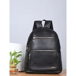 Teakwood Leathers Black Textured Leather Backpack-image-28