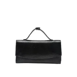 Teakwood Leathers Black Textured Wallet for Women-picture-20