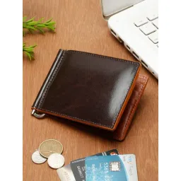 Teakwood Leathers Brown Leather Money Clip Wallet for Men-picture-28