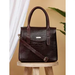 Teakwood Leathers Brown Medium Animal Effect Leather Handbag-picture-30
