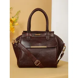 Teakwood Leathers Brown Textured Leather Handheld Bag-picture-46