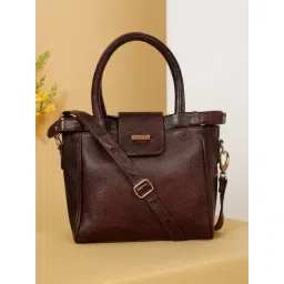 Teakwood Leathers Brown Textured Leather Handheld Bag-picture-26