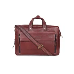 Teakwood Leathers Brown Textured Medium Messenger Bag-picture-22