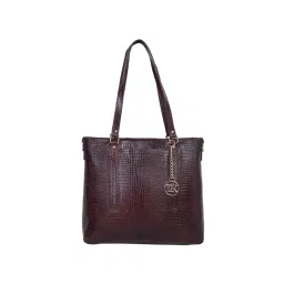 Teakwood Leathers Brown Textured Medium Shoulder Handbag-picture-41