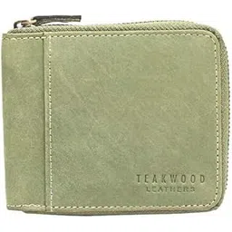 teakwood leathers Genuine Leather RFID Protected & Zip Around Wallet for Men, Green Leather Wallet for Men (Green)-picture-33