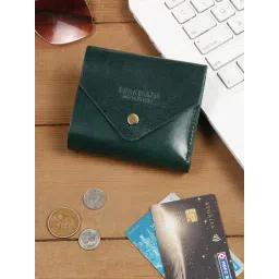 Teakwood Leathers Green Leather Envelope Wallet for Men-picture-17