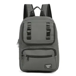 Teakwood Leathers Grey Medium Backpack-image-9
