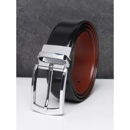 Teakwood Leathers Men Black Leather Reversible Formal Belt-picture-12