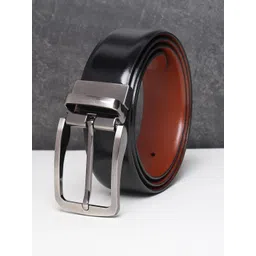 Teakwood Leathers Men Black Reversible Leather Formal Belt-picture-36