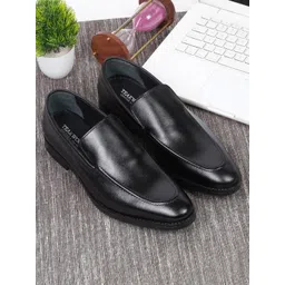 Teakwood Leathers Men Black Solid Leather Formal Slip-on Shoes-picture-18