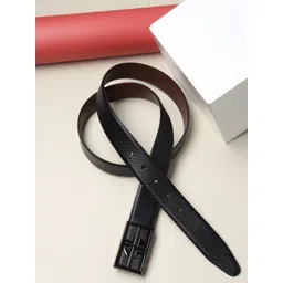 Teakwood Leathers Men Black Textured Leather Belt-picture-22