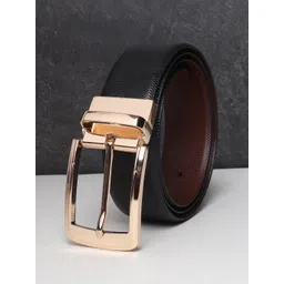 Teakwood Leathers Men Black Textured Leather Formal Belt-image-11