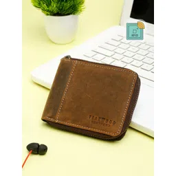 Teakwood Leathers Men Brown Solid Zip Around Wallet-picture-43