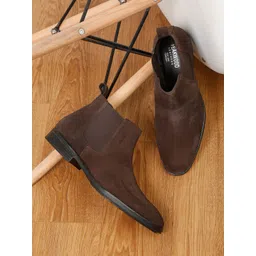 Teakwood Leathers Men Heeled Suede Mid-Top Chelsea Boots-picture-19