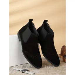 Teakwood Leathers Men Suede Chelsea Boots-picture-13