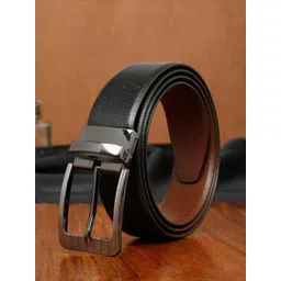 Teakwood Leathers Men Textured Leather Reversible Formal Belt-picture-41
