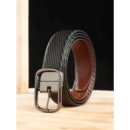 Teakwood Leathers Men Textured Leather Reversible Formal Belt-picture-16