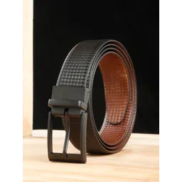 Teakwood Leathers Men Textured Leather Reversible Formal Belt-picture-36
