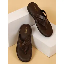 Teakwood Leathers Men's Brown Thong Sandals-picture-46