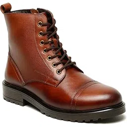 teakwood leathers Men's Leather Combat Boots with Side Zipper | SH_BT_EX01_V-picture-14