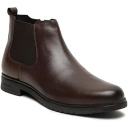 teakwood leathers Men's Solid Leather High Ankle Boots | Mid Top Leather Chelsea Boot for Men | (Brown, 44)-picture-28