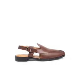 Teakwood Leathers Men's Walnut Brown Back Strap Sandals-picture-14