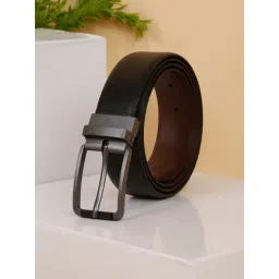 Teakwood Leathers Nickel Black Leather Reversible Casual Belt For Men-picture-36