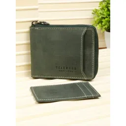 Teakwood Leathers Olive Faded Leather Zip Around Wallet-picture-47
