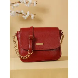 Teakwood Leathers Red Leather Medium Cross Body Bag-picture-10