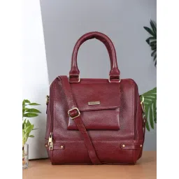 Teakwood Leathers Red Leather Structured Handheld Bag-picture-10