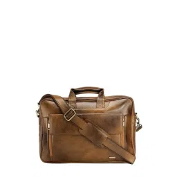 Teakwood Leathers Tan Faded Leather Laptop Messenger Bag-picture-44