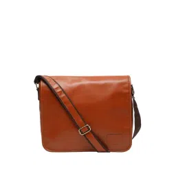 Teakwood Leathers Tan Leather Medium Laptop Messenger Bag-picture-28