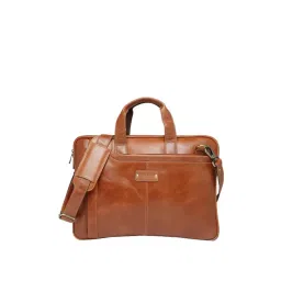 Teakwood Leathers Tan Leather Medium Laptop Messenger Bag-picture-11