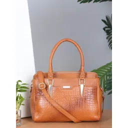 Teakwood Leathers Tan Texture Leather Handheld Bag-picture-17