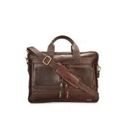 Teakwood Leathers Unisex Brown Solid Laptop Bag-picture-38