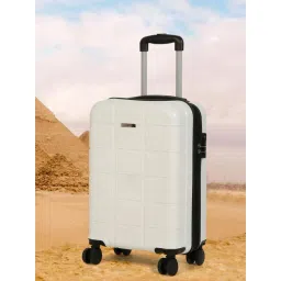 Teakwood Leathers White Small Hard Sided Cabin Trolley-image-40