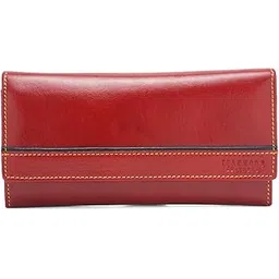 teakwood leathers Women's 2 Fold Leather Wallet for Women, Clutches & Purse (W20, Red)-picture-34