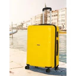 Teakwood Leathers Yellow Hard Cabin Trolley Bag-image-39