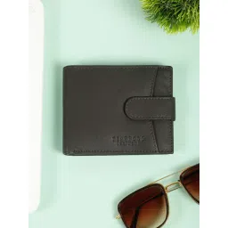 Teakwood Men'S Solid Tan Leather Bi-Fold Wallet with Snap Button Closure-picture-16