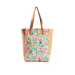 TEAL BY CHUMBAK Floral Printed Oversized Shopper Tote Bag-picture-40