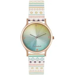 teal by chumbak Round Dial Analog Watch for Women|Paisely Garden Collection| Printed Vegan Leather Strap|Gifts for Women/Girls/Ladies |Stylish Fashion Watch for Casual/Work-picture-25