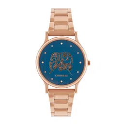 TEAL BY CHUMBAK Women Blue Brass Printed Dial & Rose Gold-Plated Straps cAnalogue Watch-picture-19