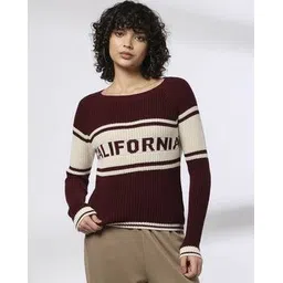 teamspirit Women Typographic Knit Relaxed Fit Pullover-picture-29