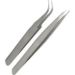 TECHDELIVERS® Multipurpose Stainless Steel Tweezer Set for Eyelash Extensions, False Eye Lashes, Nail Art - Manicure Pedicure Tool-picture-17