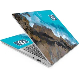 Techfit HD Printed Easy to Install Full Panel Laptop Skin/Sticker/Stretchable Vinyl/Cover for all Size Laptops upto 15.6 inch No Residue, Bubble Free - Blue Sea Hp Logo Vinyl Laptop Skin Compatible for 15.6 inch-picture-13