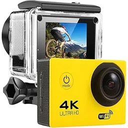 TechKing (SPECIAL DEAL with 15 YEARS WARRANTY 4K Action Camera 30fps for Vlogging with Anti Shake Touch Screen Waterproof Sports Camera with Accessories Kit- YELLOW-picture-32
