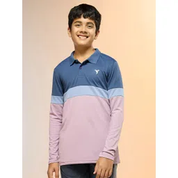 Technosport Boys Antimicrobial Colourblocked Polo Collar Slim Fit T-shirt-picture-30