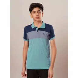 Technosport Boys Colourblocked Polo Collar Pockets Slim Fit T-shirt-picture-12