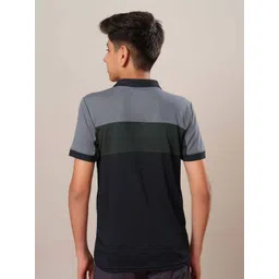 Technosport Boys Colourblocked Polo Collar Pockets Slim Fit T-shirt image 4